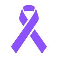A purple ribbon, symbolizing Domestic Violence Prevention Month